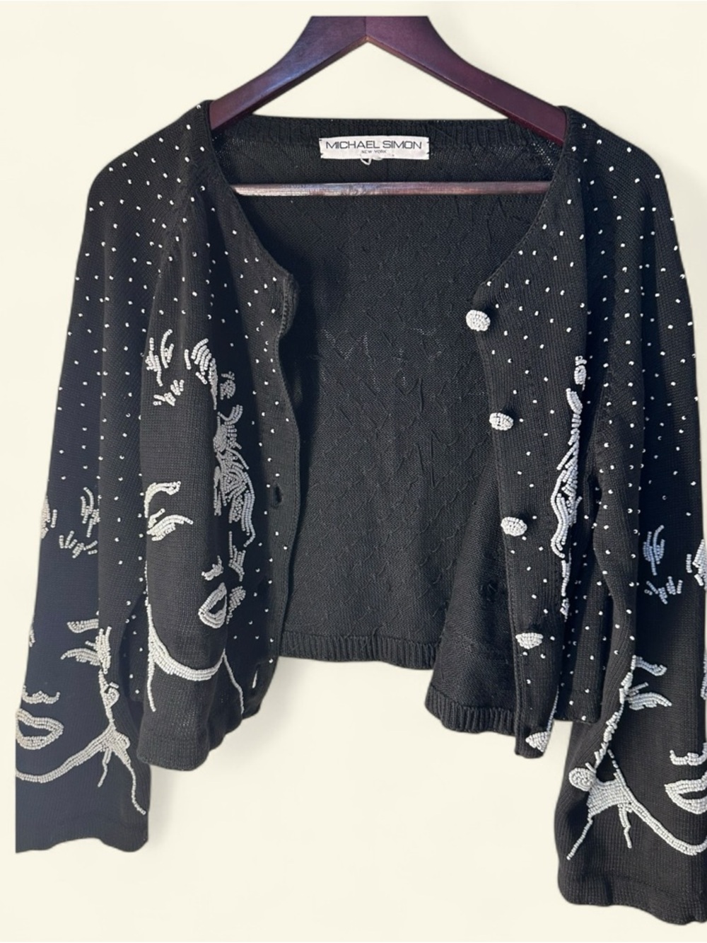 RARE VTG 1993 Michael Simon Marilyn Monroe beaded cardigan- Art to wear - Picture 5 of 6